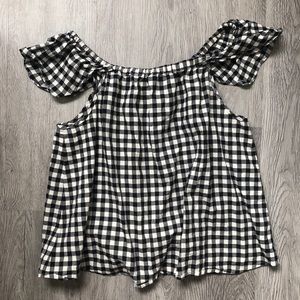 Jcrew off the shoulder gingham top